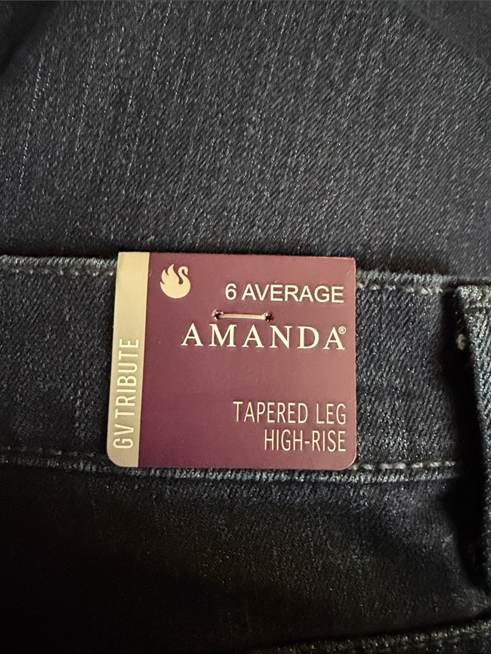 Gloria Vanderbilt Amanda Tapered High-Rise Jeans - Black
